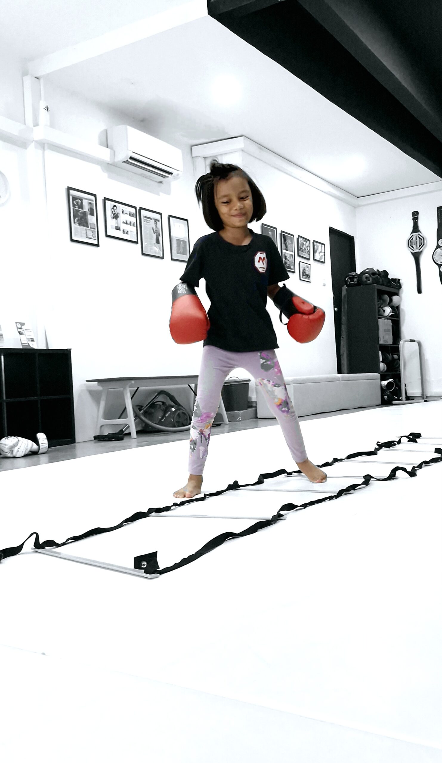 Kids training with a coach